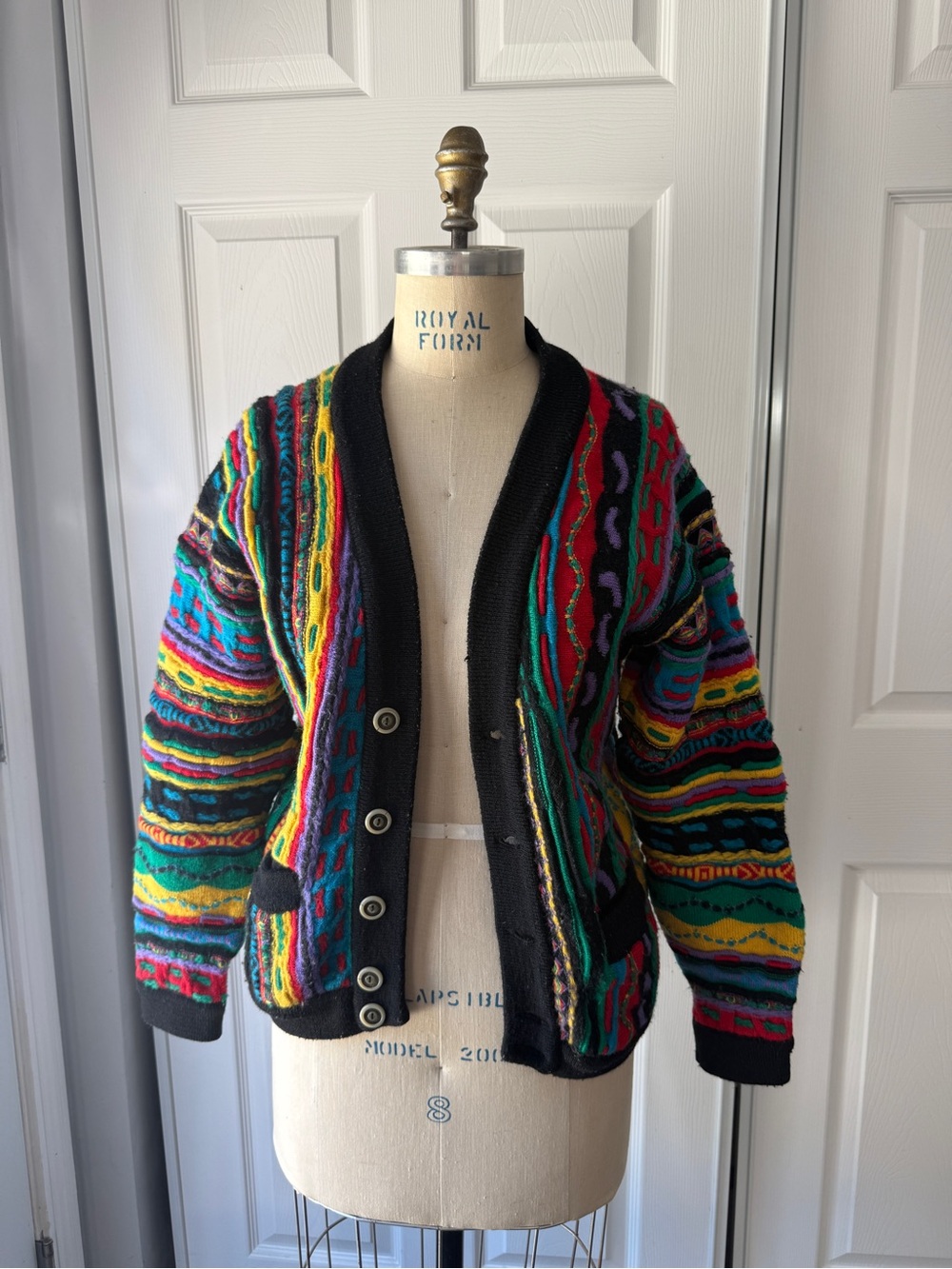 Vintage COOGI Australia 3D Multicolor Wool Cardigan – SS